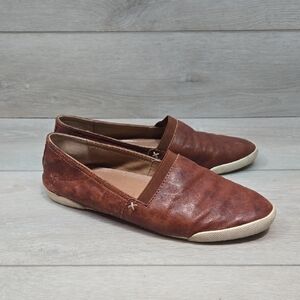 Frye Women Melanie Brown Leather Slip-On Flats Shoes Sz 7.5M
